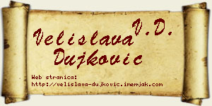 Velislava Dujković vizit kartica